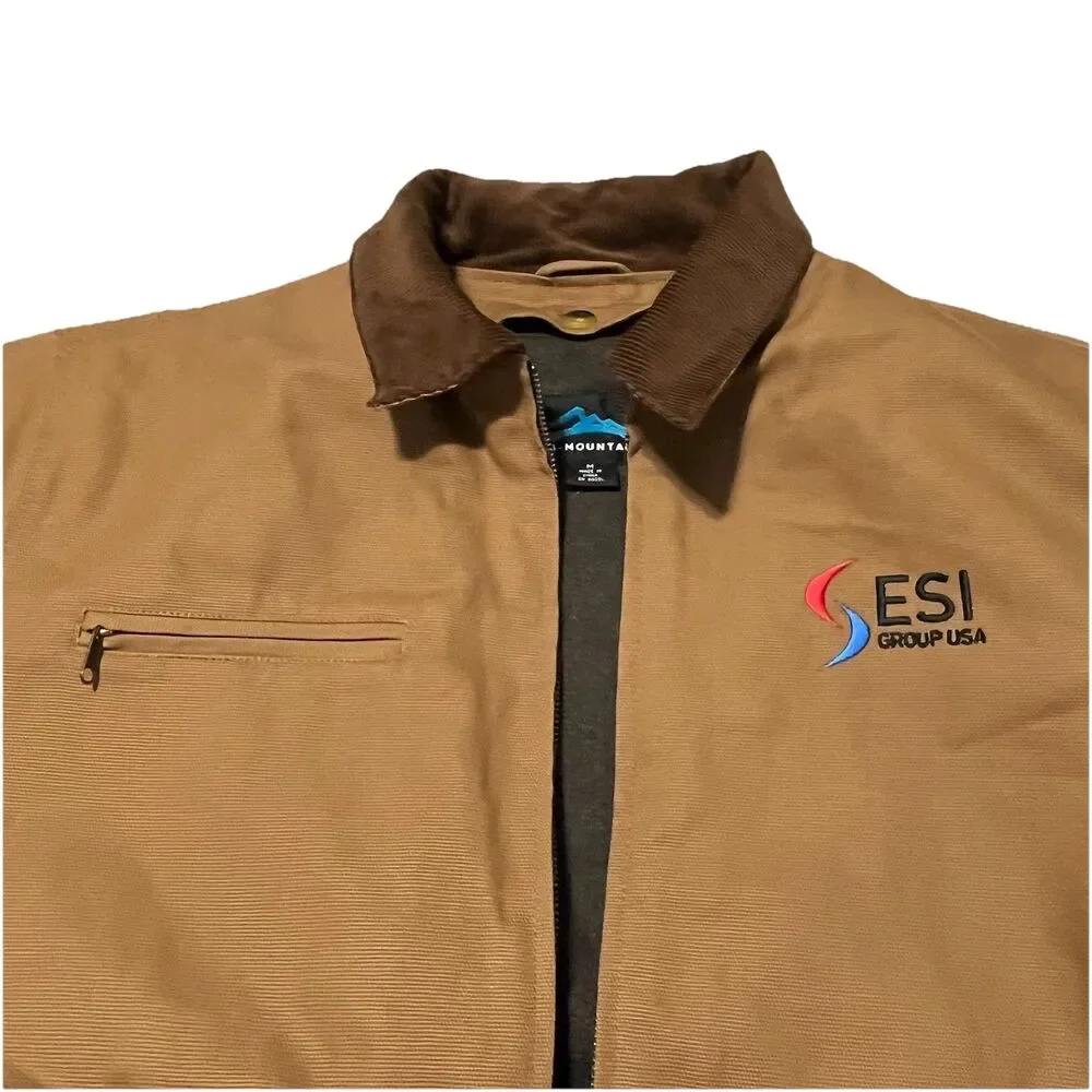 Tri Mountain Tan Canvas Detroit Corduroy Collar Removable Wool Liner Jacket- M